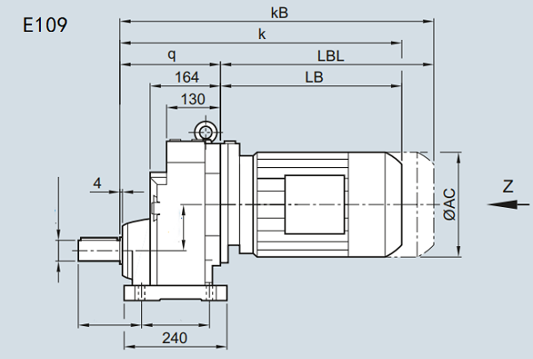 E109減速電機(jī),EF109減速器,EZ109減速箱型號圖紙,減速機(jī)